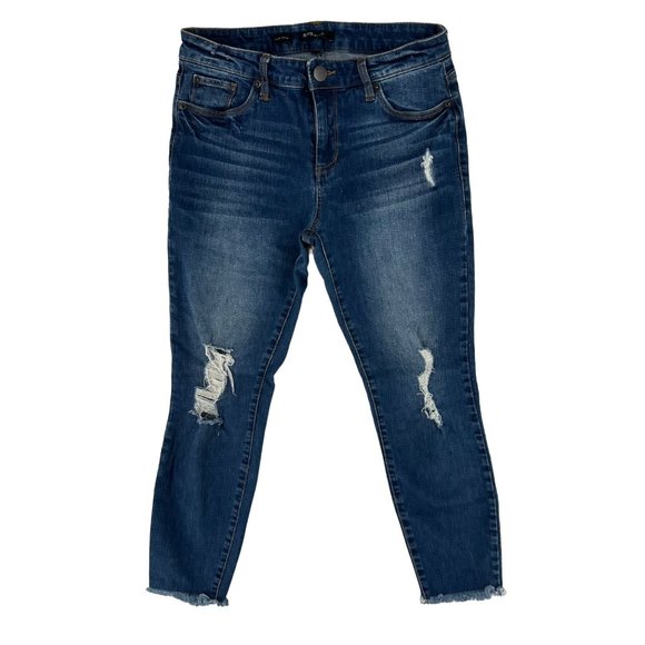 STS Blue Denim - STS Blue Emma Crop Womens Jeans Size 28 Distressed Medium Wash Denim Skinny